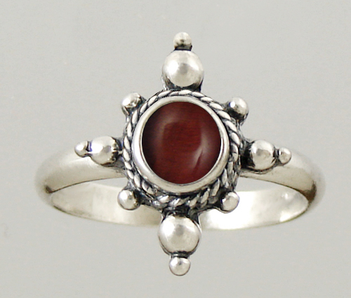 Sterling Silver Gemstone Ring With Red Tiger Eye Size 5